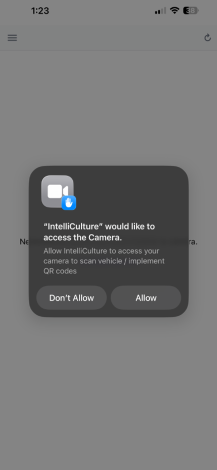 Camera access prompt step 3